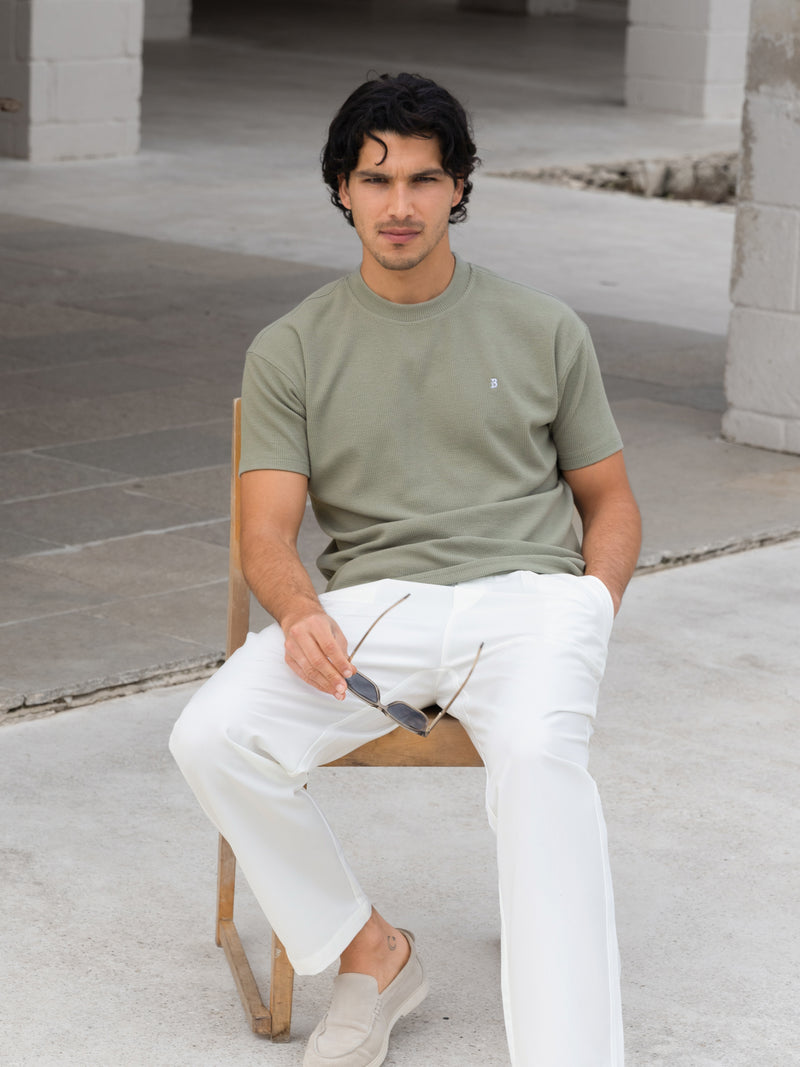 Aidan Relaxed Textured T-Shirt - Green