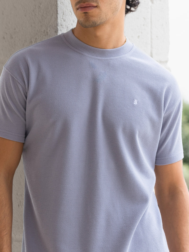 Aidan Relaxed Textured T-Shirt - Purple