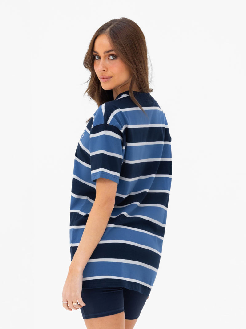 Skye Oversized Stripe T-Shirt - Blue Mix