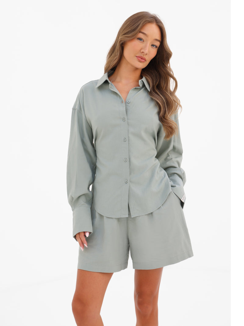 Alessia Linen Shorts - Soft Sage