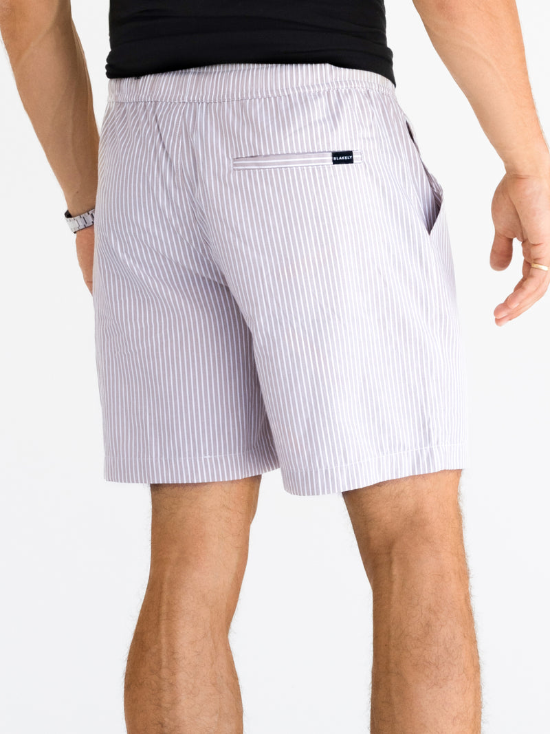 Ezra Relaxed Stripe Shorts - Purple