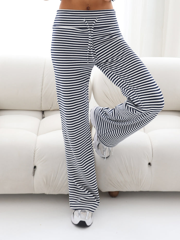 Siena Stripe Trousers - Navy Stripe