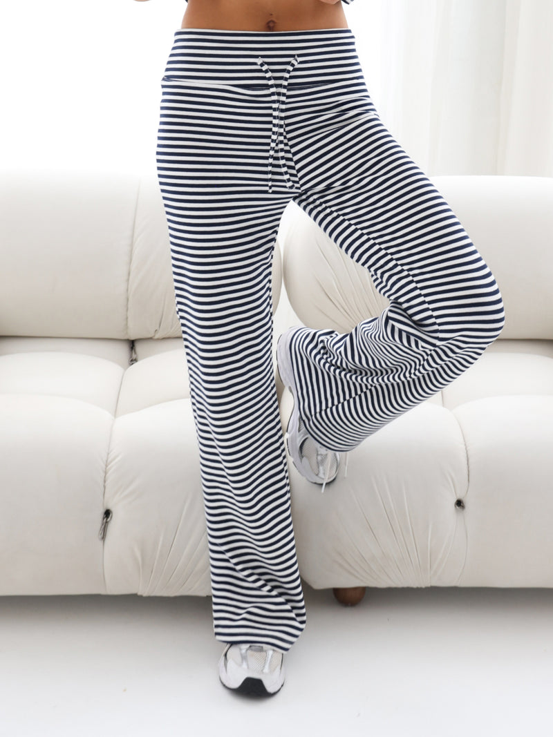 Siena Stripe Trousers - Navy Stripe