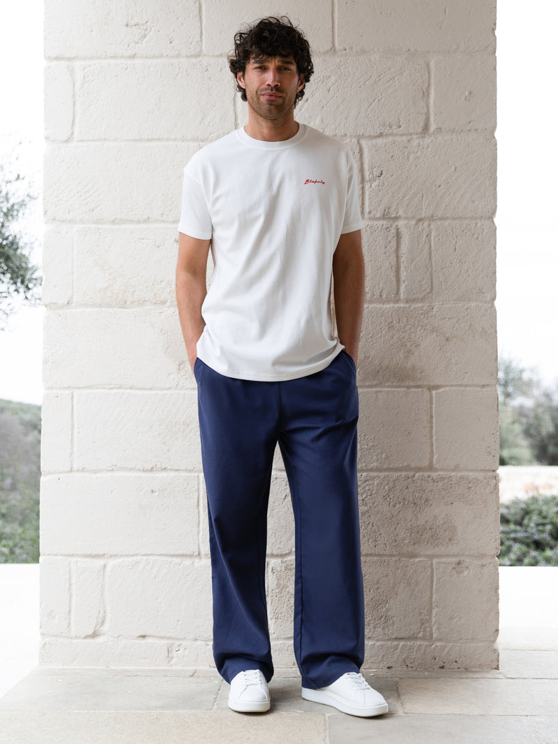 Freddie Relaxed Linen Trousers - Navy