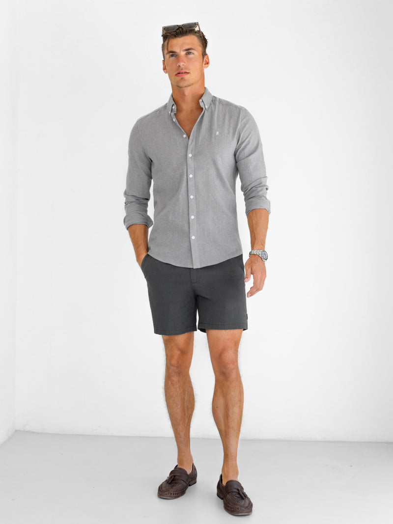 Rowan Long Sleeve Cotton Shirt - Grey