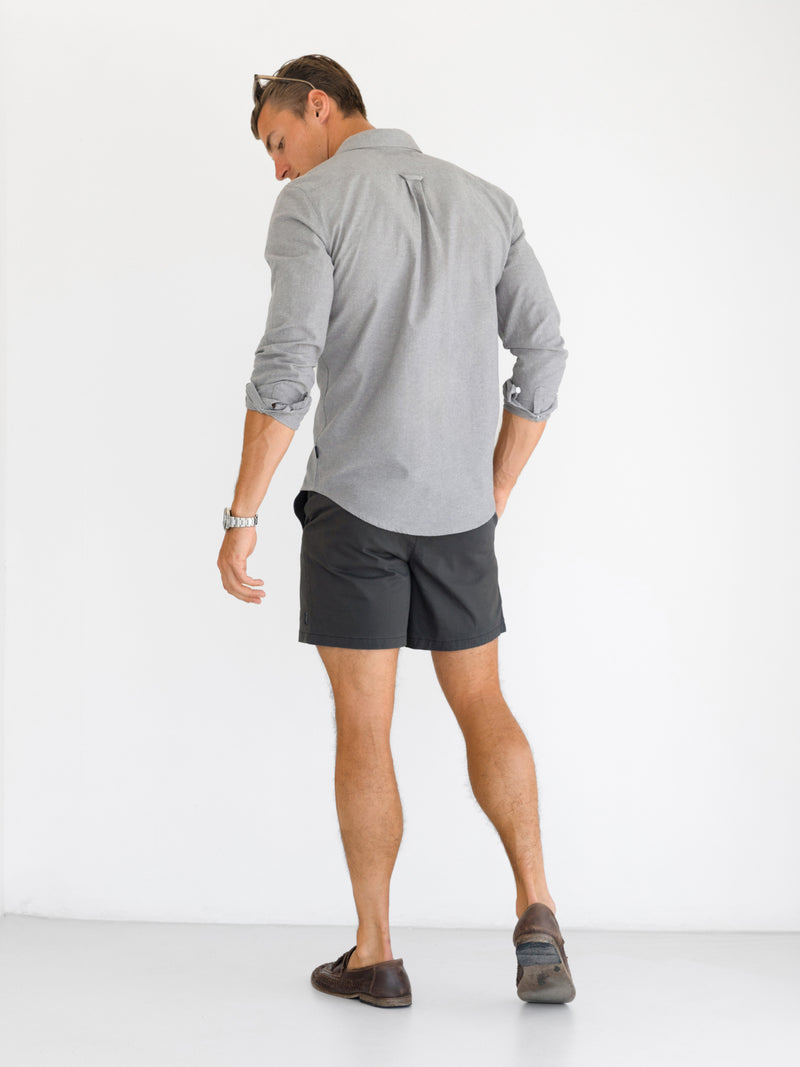 Rowan Long Sleeve Cotton Shirt - Grey