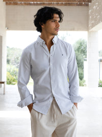 Conrad Long Sleeve Stripe Shirt - Grey