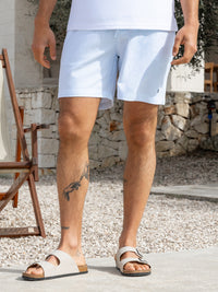 Conrad Relaxed Stripe Shorts - Light Blue