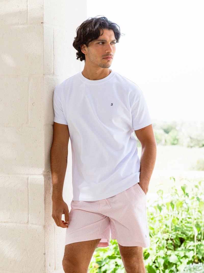 Conrad Relaxed Stripe Shorts - Pink