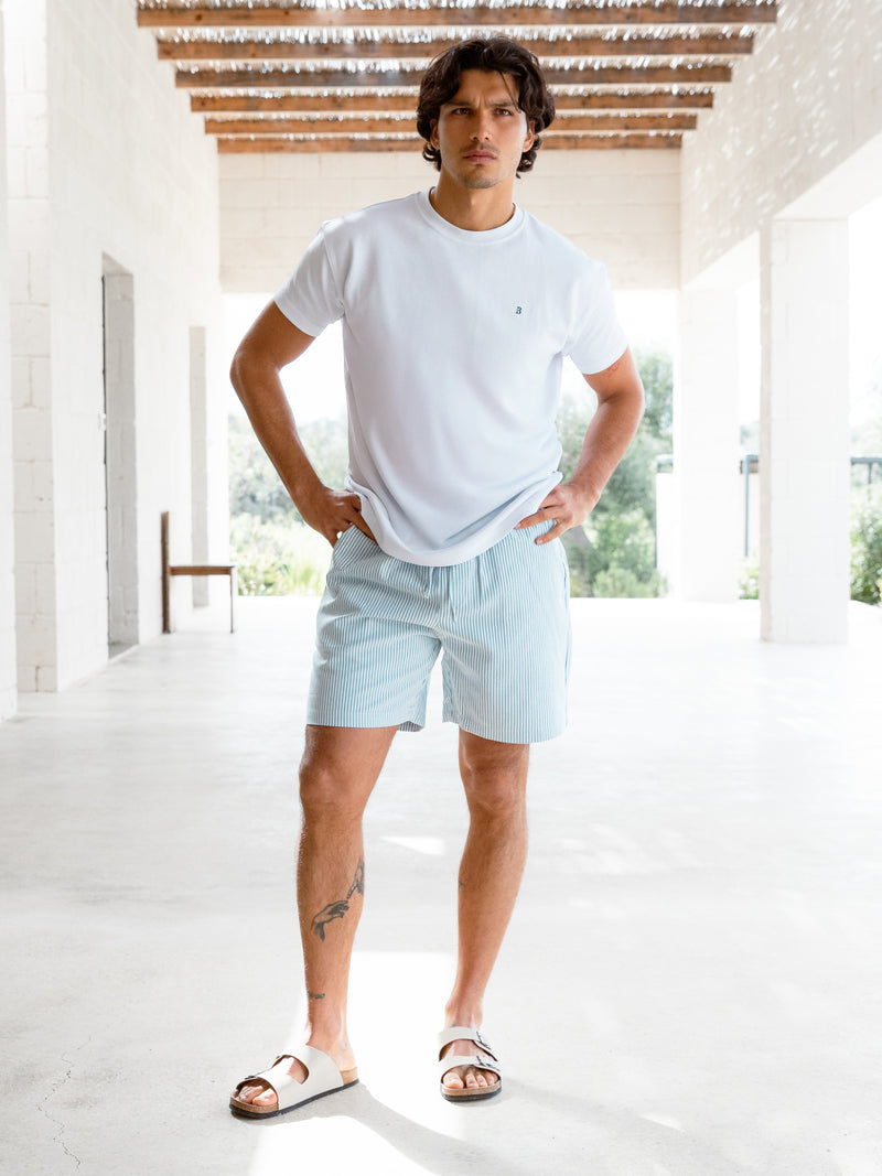 Conrad Relaxed Stripe Shorts - Teal
