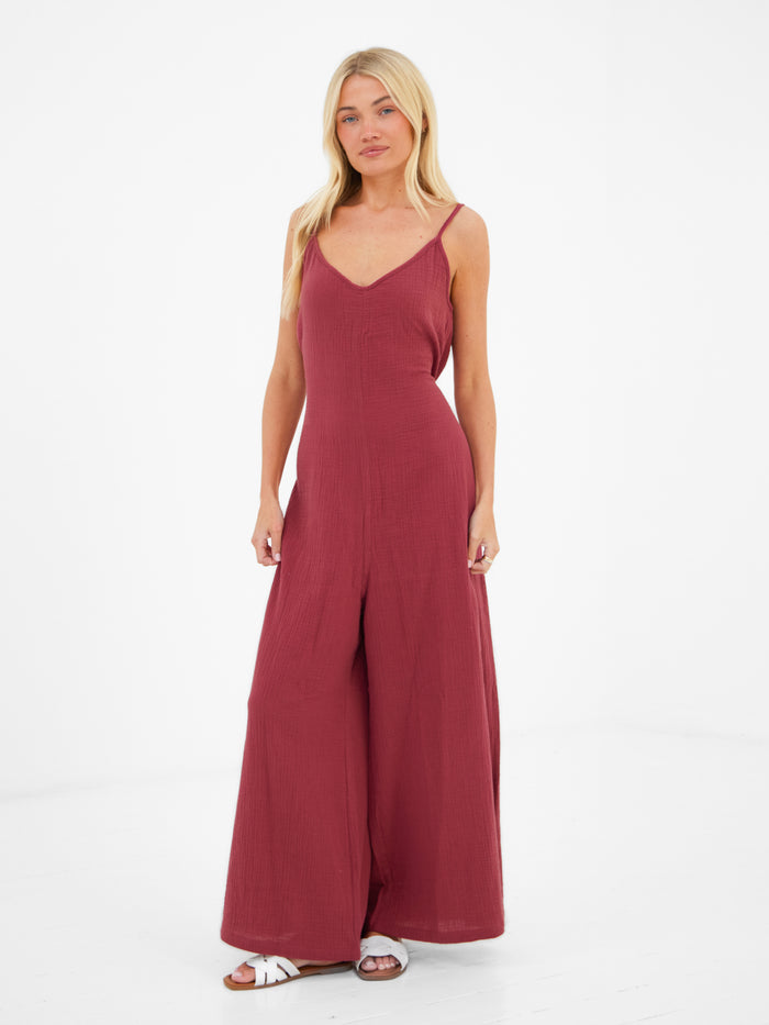 Mila Jumpsuit - Washed Red