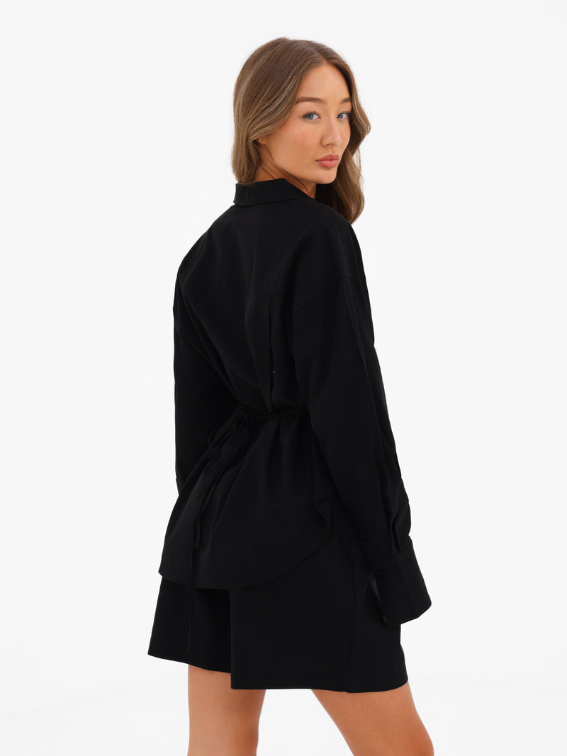 Alessia Linen Shirt - Black