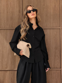 Alessia Linen Shirt - Black
