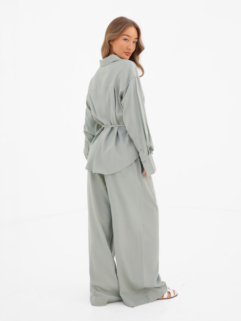 Alessia Linen Shirt - Soft Sage