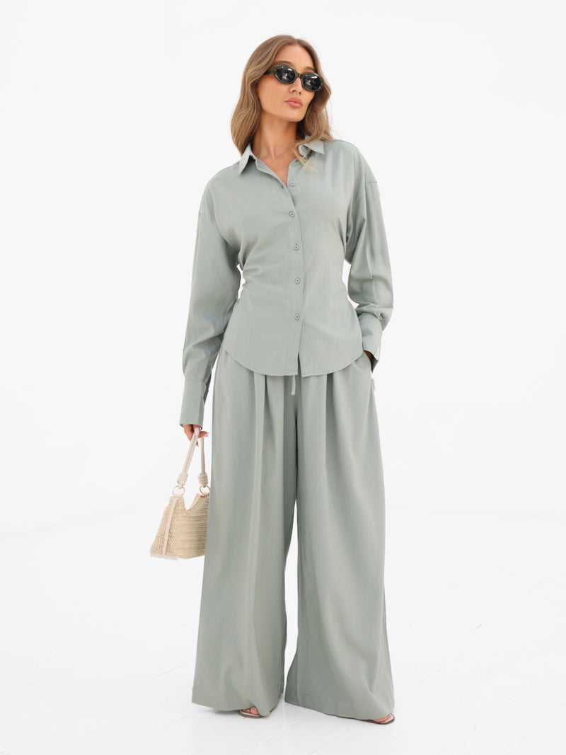 Alessia Linen Shirt - Soft Sage