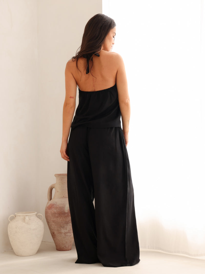 Eliza Wide Leg Trousers - Black