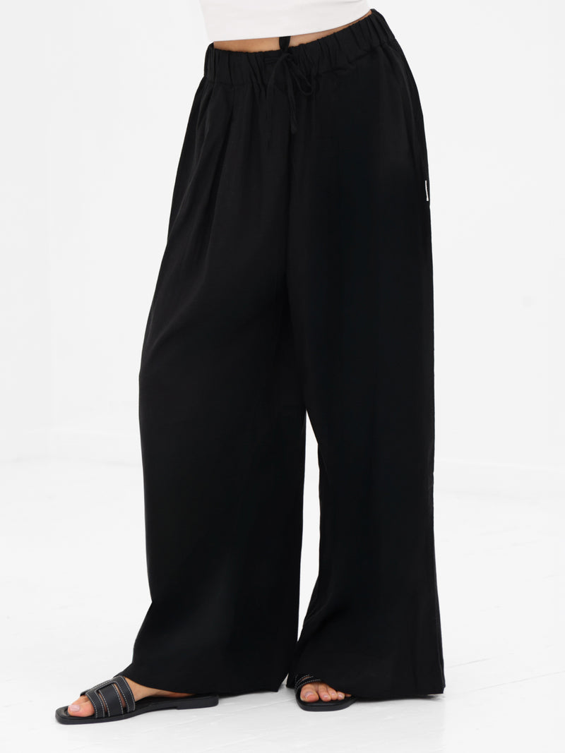 Eliza Wide Leg Trousers - Black
