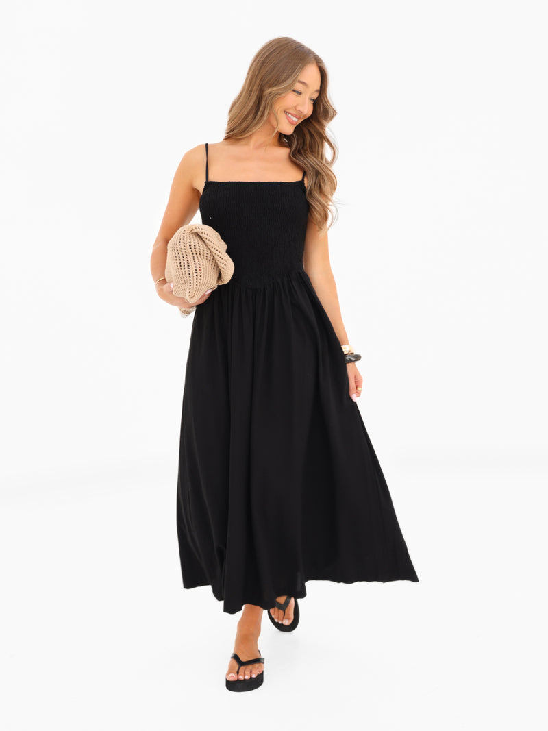 black linen bridesmaid dress Black Linen Dress, Elegant V-neck Dress, Summer Wedding Guest Outfit, Minimalist Cocktail Dress, Ready to Ship