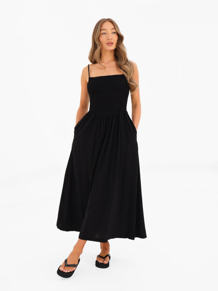 Buy Blakely Womens Black Alessia Linen Dress | Free delivery on
