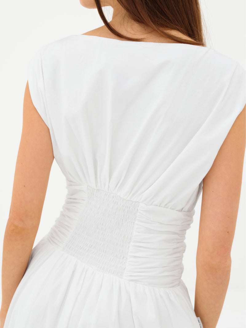 Kaia Poplin Maxi Dress - White