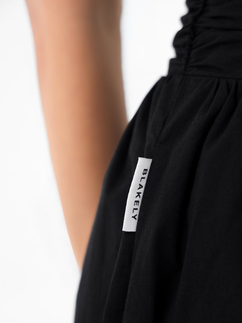 Kaia Poplin Maxi Dress - Black