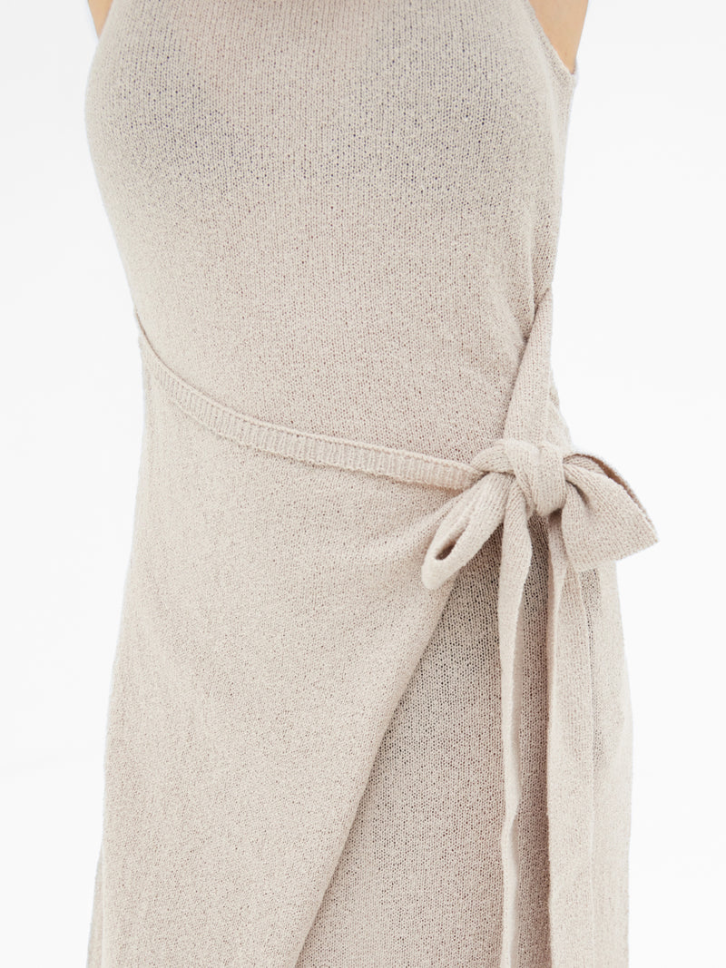 Mae Tied Waist Dress - Taupe