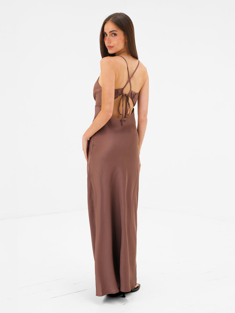 Thalia Satin Dress - Mauve