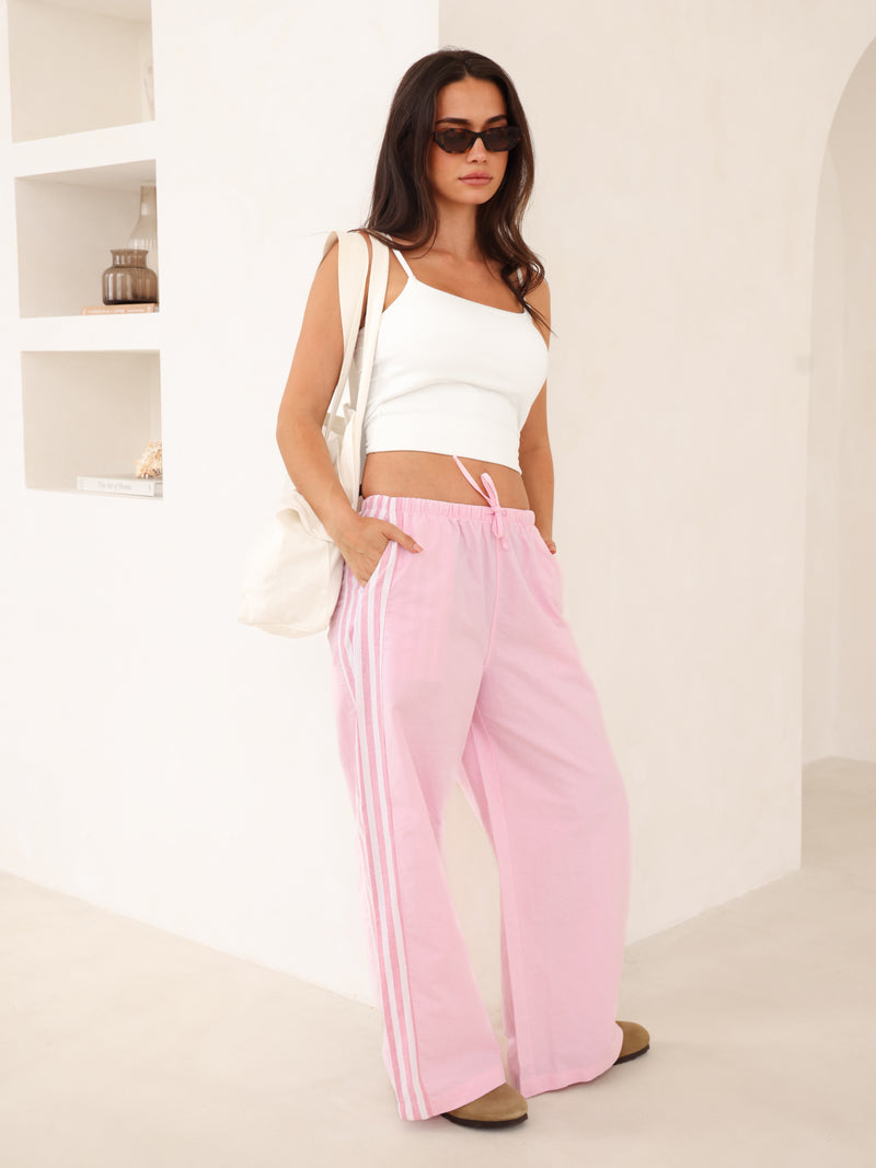 Sofia Stripe Trousers - Pink