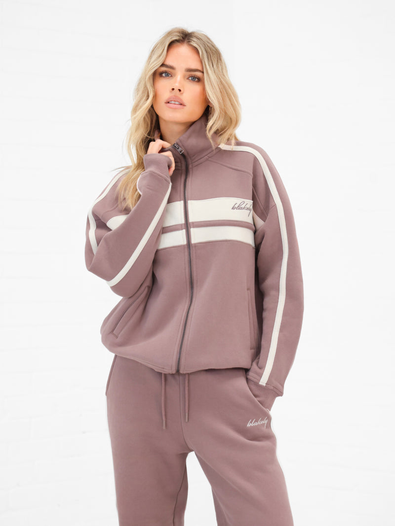 Yasmin Full Zip Sweater - Dusty Pink