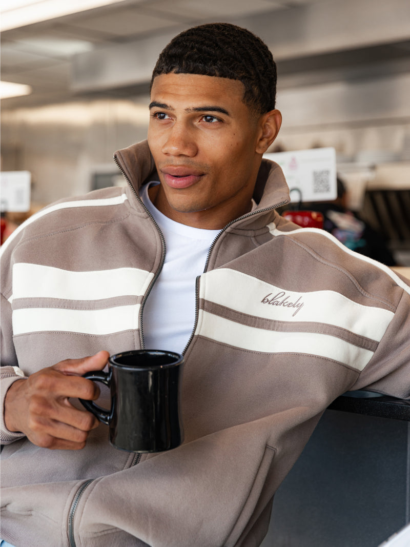 Milo Full Zip Jumper - Soft Brown
