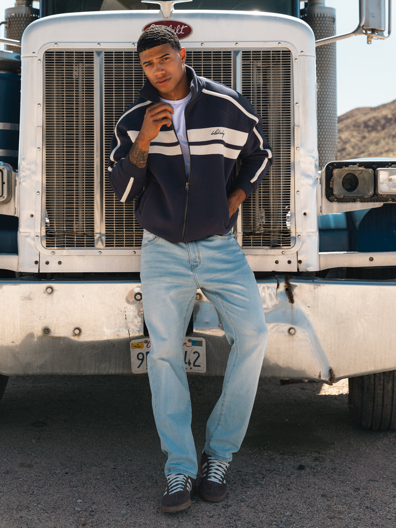 Milo Full Zip Jumper - True Navy