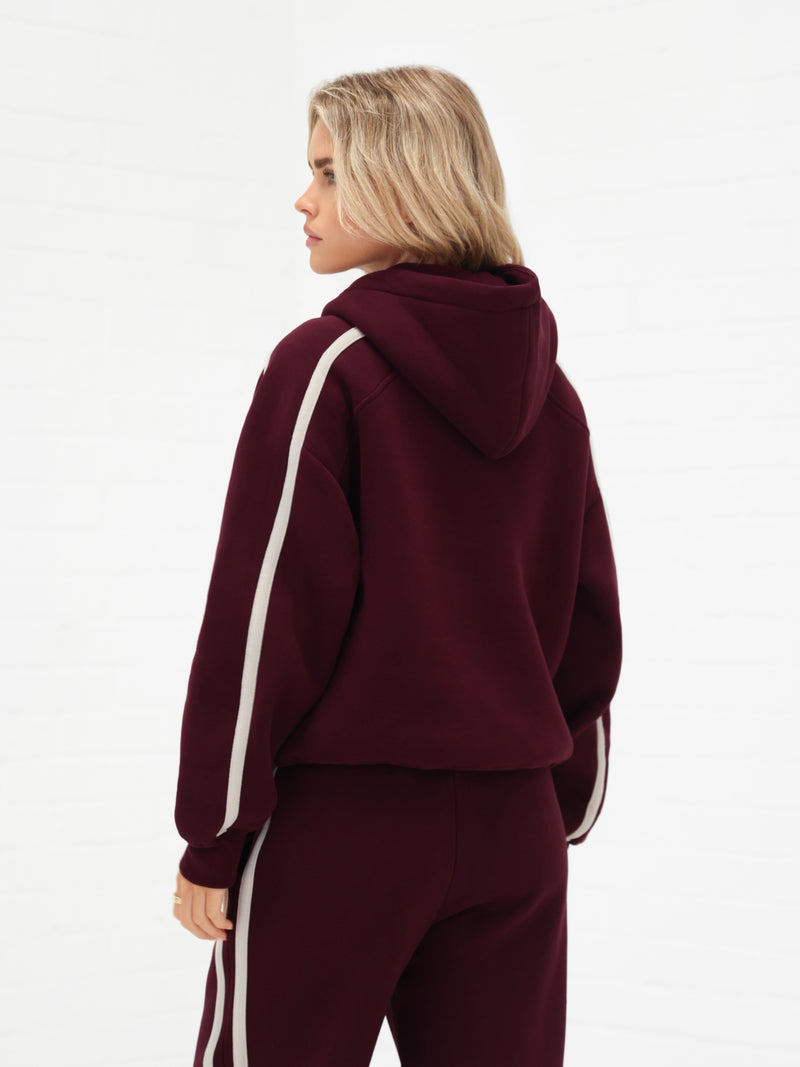 Yasmin 1/4 Zip Hoodie - Deep Burgundy