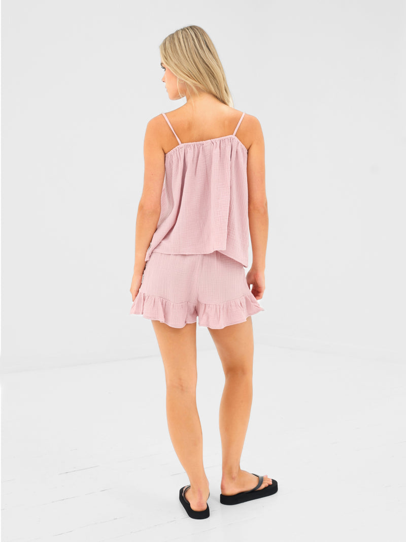 Mila Frill Shorts - Light Rose
