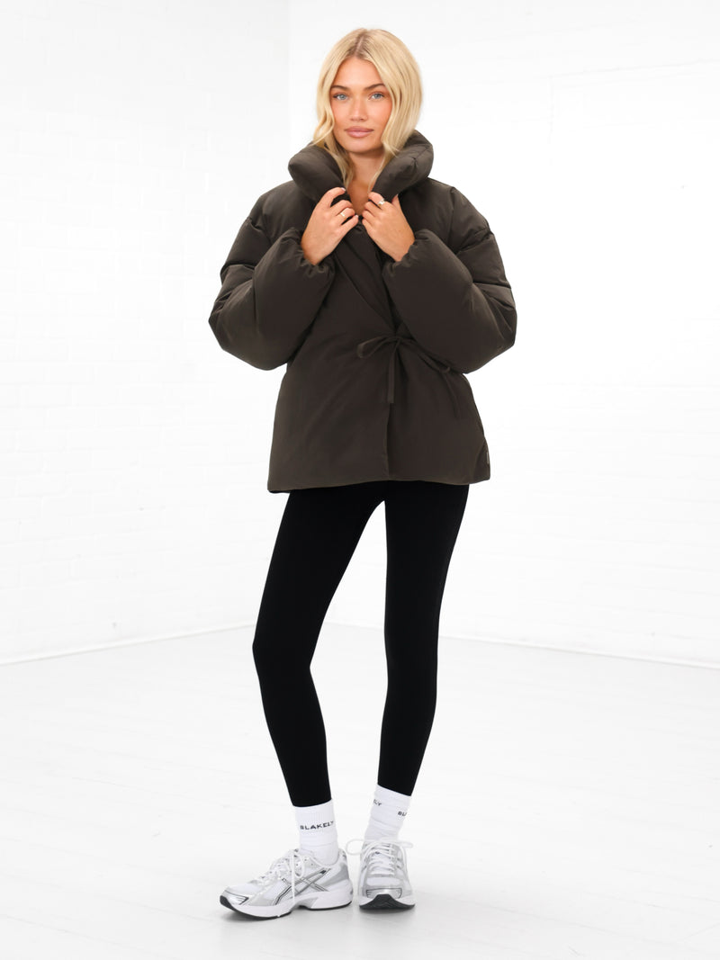 Matilda Waist Tie Coat - Deep Brown
