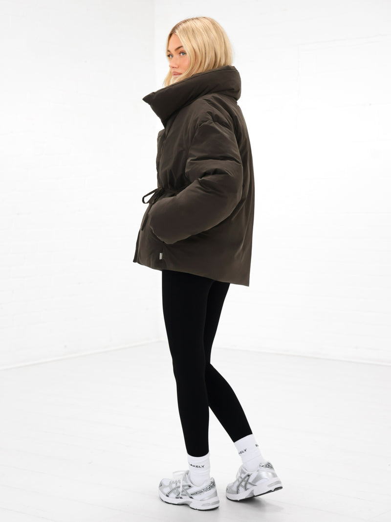 Matilda Waist Tie Coat - Deep Brown