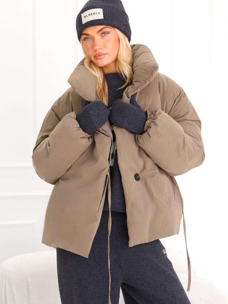 Matilda Waist Tie Coat - Soft Tan