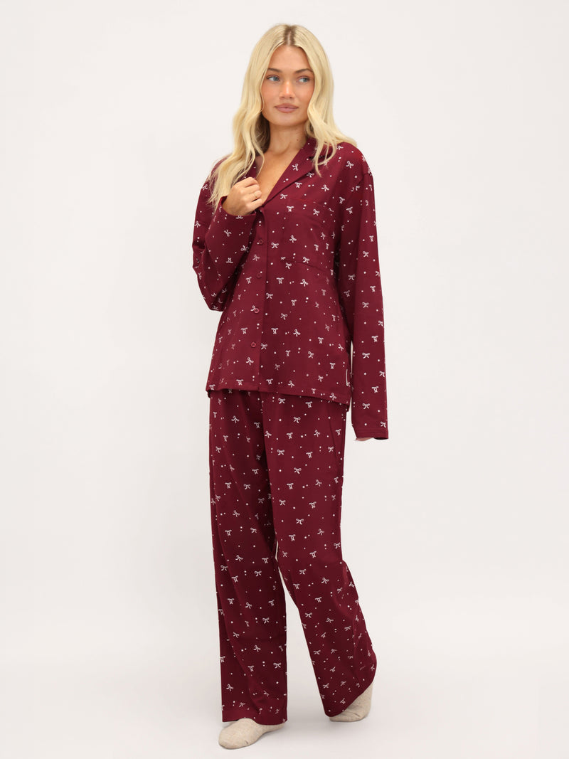 Bella Bow Pyjama Bottoms - Red