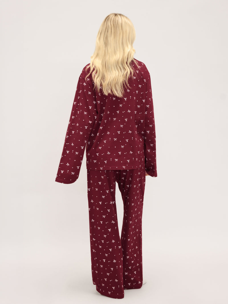Bella Bow Pyjama Bottoms - Red