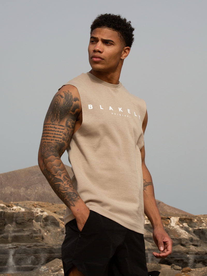 Kuta Sleeveless Tee - Washed Khaki