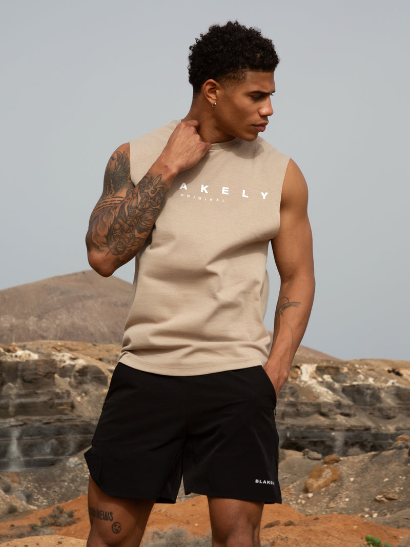 Kuta Sleeveless Tee - Washed Khaki