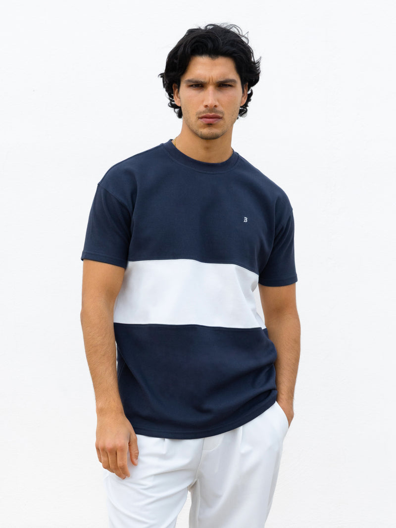 Evan Relaxed T-Shirt - True Navy & White