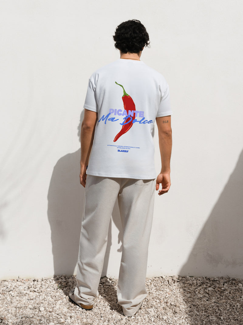 Chilli Print Relaxed T-Shirt - White