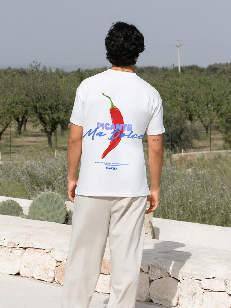 Chilli Print Relaxed T-Shirt - White