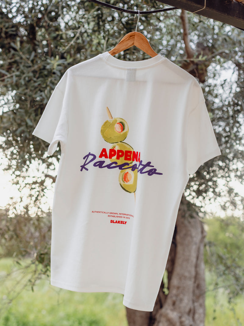 Olive Print Relaxed T-Shirt - White