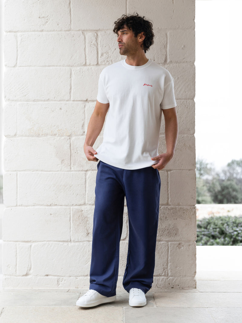 Olive Print Relaxed T-Shirt - White