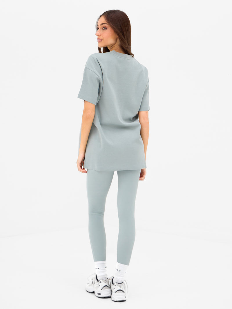 Outline Varsity Oversized T-Shirt - Mineral Blue