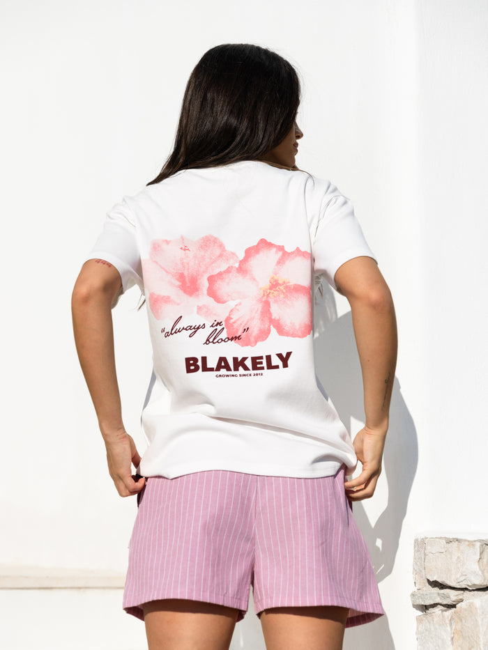 Anya Floral Print Oversized T-Shirt - White