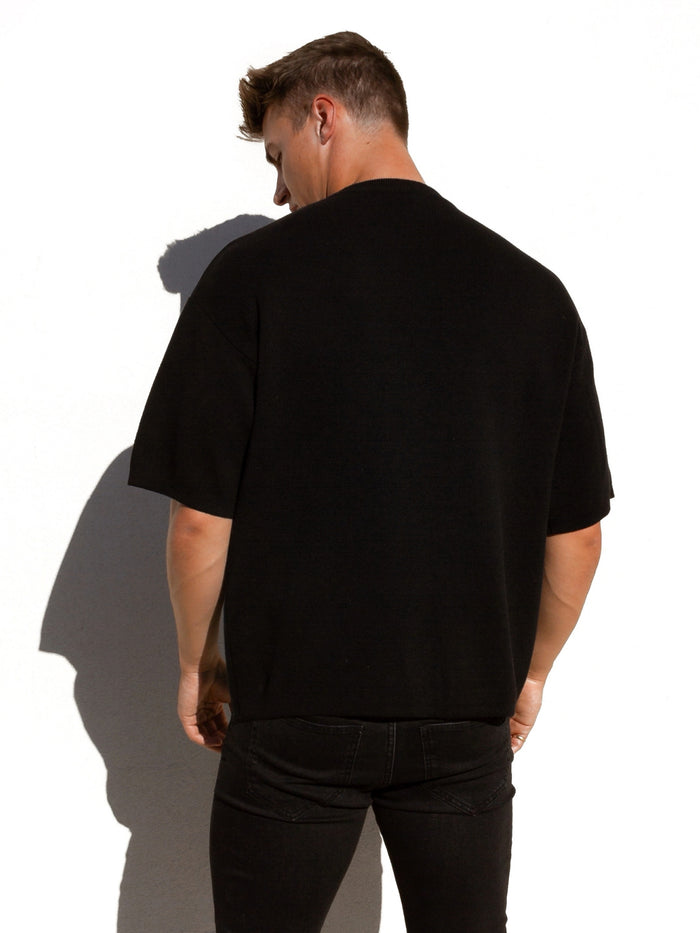 Soho Knitted T-Shirt - Black