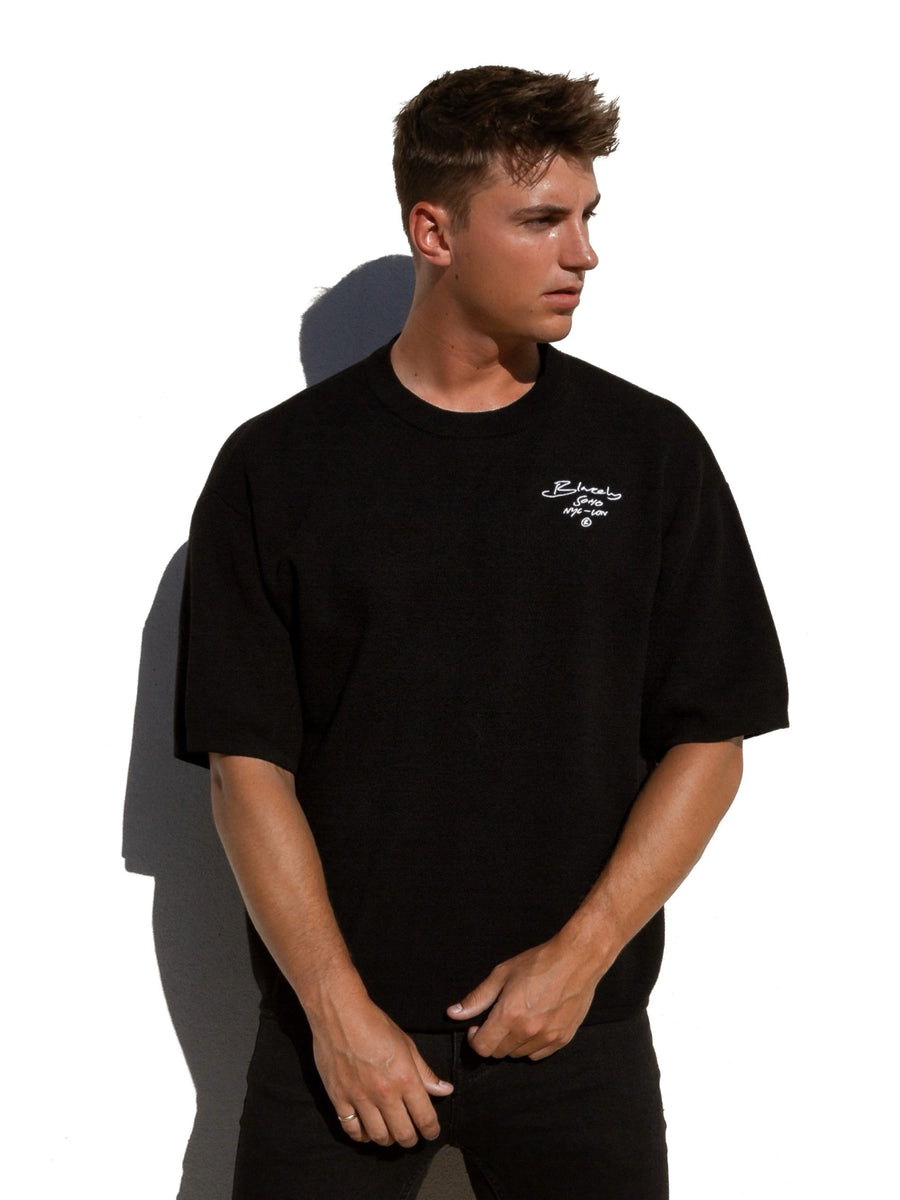 Soho Knitted T-Shirt - Black