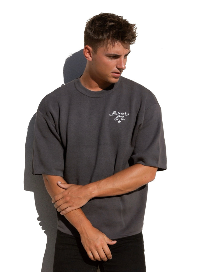 Soho Knitted T-Shirt - Charcoal